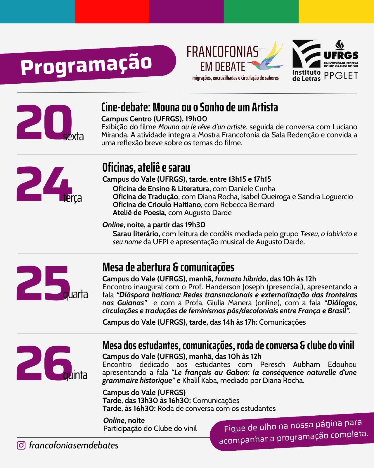 Francofonias em Debate : migrações, encruzilhadas e circulação de saberes